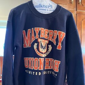 Mayberry Union High Gildan crewneck Sweatshirt Adult Medium Navy Blue